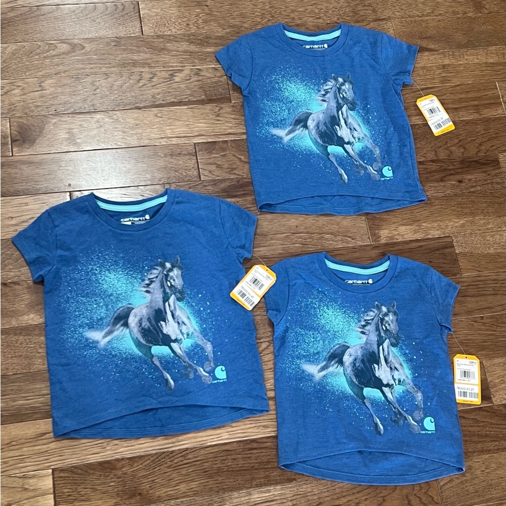 NWT Carhartt Horse Short Sleeve T Shirt Girls 3t